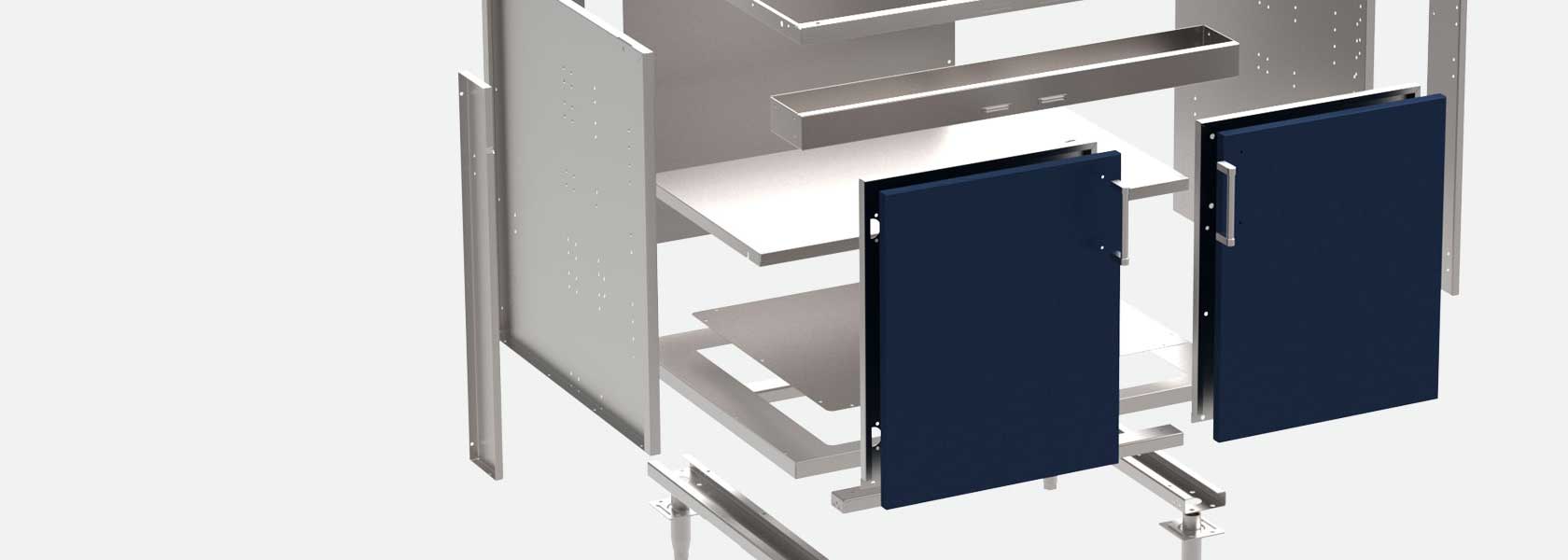 Stainless Kitchen Base Cabinets