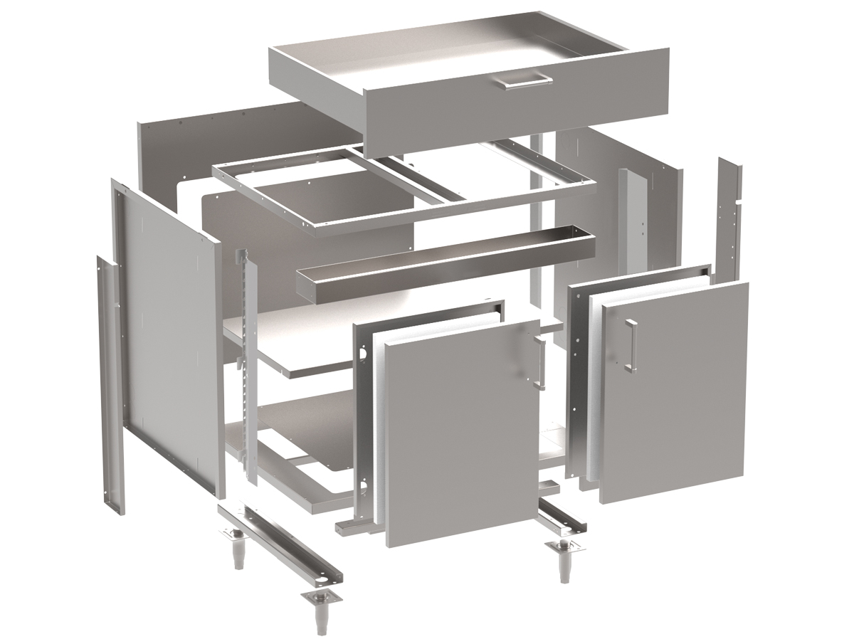 Laboratory Cabinet Details Below View